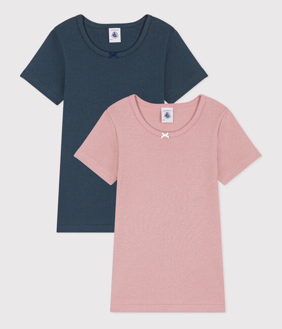 Set van 2 T-shirts met korte mouwen voor meisjes in katoen variante 1