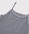 Iconisch gestreept katoenen Damesshirt met spaghettibandjes blauw SMOKING/wit MARSHMALLOW