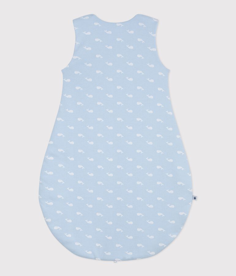 Katoenen babytrappelzakje met walvisprint TOG 2.5 blauw/wit