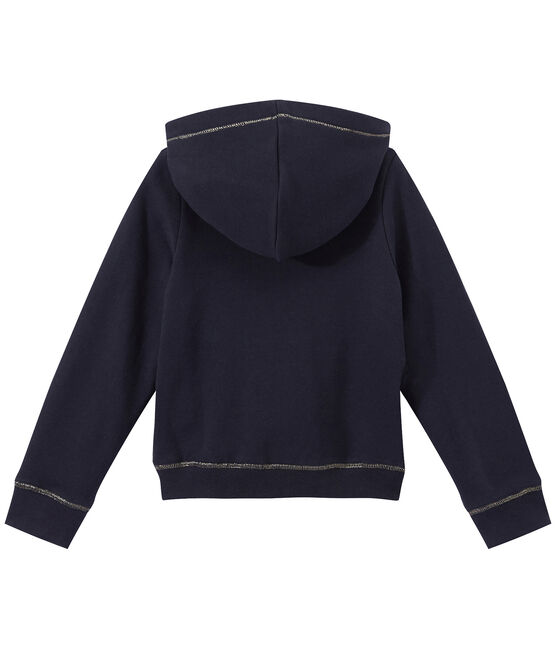 Sweat zippé à capuche fille bleu SMOKING