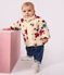 Babyjas met wattering van sherpa en bloemenprint ecru/multicouleur