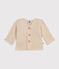Gebreide uniseks babycardigan in ribbelsteek ecru AVALANCHE