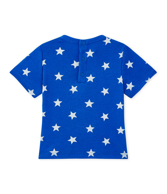 Tee-shirt bébé garçon imprimé bleu PERSE/blanc MARSHMALLOW