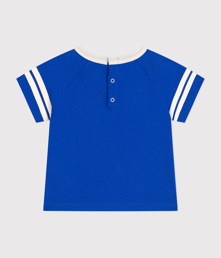 Tee-shirt manches courtes en jersey fin b&eacute;b&eacute; bleu