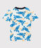 Katoenen T-shirt met korte mouwen voor jongens wit MARSHMALLOW/wit MULTICO