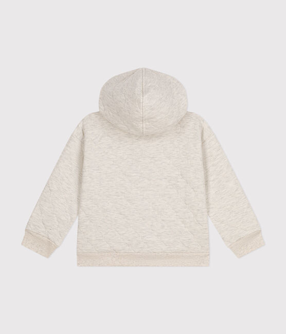Sweatshirt zippé à capuche en tubique matelassé enfant fille / garçon beige MONTELIMAR CHINE