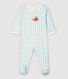 Blauwe katoenen pyjama met gingham-ruit voor babymeisjes