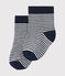 Chaussettes milleraies bébé mixte bleu SMOKING/beige COQUILLE