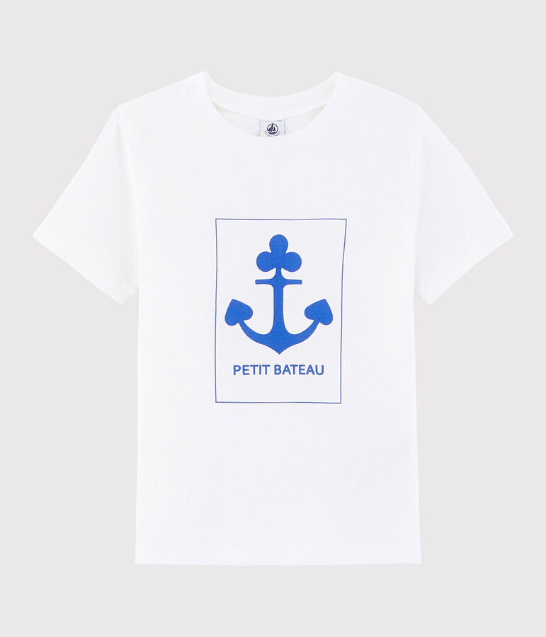 T-shirt met zeefdruk jongens kinderen wit