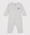Pyjama bébé sans pieds milleraies en coton PIGEON/ MARSHMALLOW