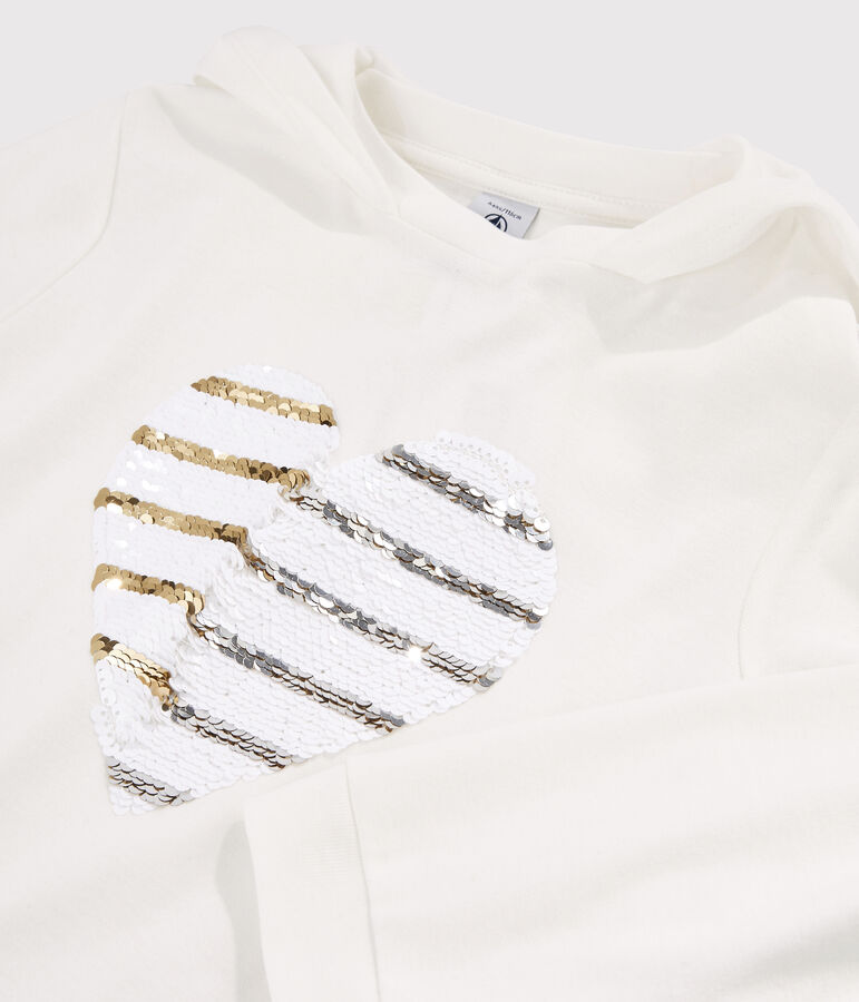 T-shirt met capuchon meisjes kinderen wit