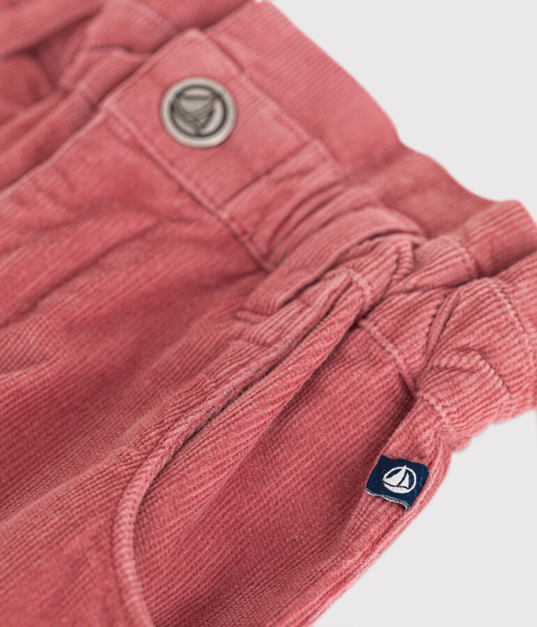 Fluwelen broek voor meisjes roze ROSEWOOD