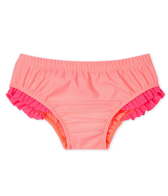 Bas de maillot de bain écoresponsable bébé fille rose FLUO ROSE