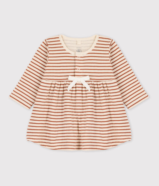 Robe à rayures bébé en tubique en coton blanc AVALANCHE/ CINA:AVALANCHE