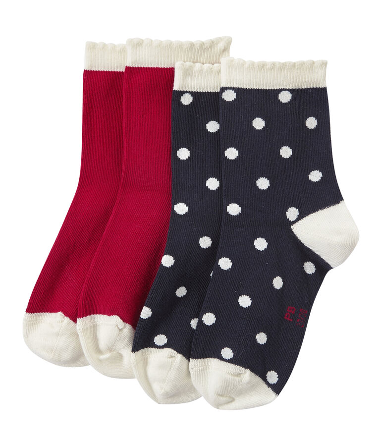 Lot de 2 paires de chaussettes fille blanc LOT