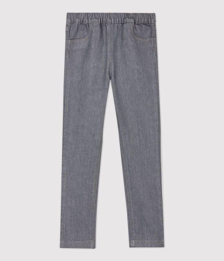 Pantalon slim en denim enfant fille gris GRIS FONCE/ DARK GREY