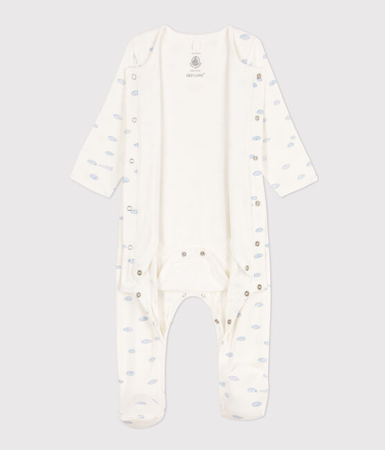 Bodyjama nuages en tubique blanc MARSHMALLOW/blanc MULTICO