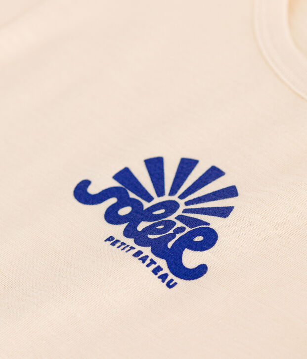 Tee-shirt manches courtes en jersey flamm&eacute; b&eacute;b&eacute; &eacute;cru
