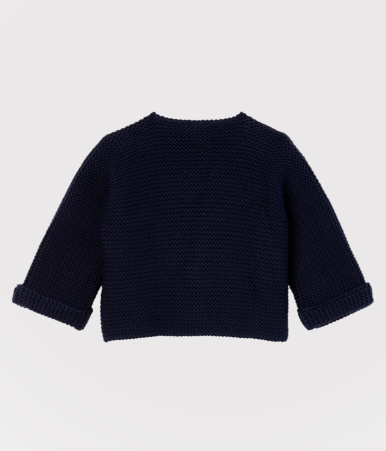 Cardigan en tricot de coton biologique b&eacute;b&eacute; bleu