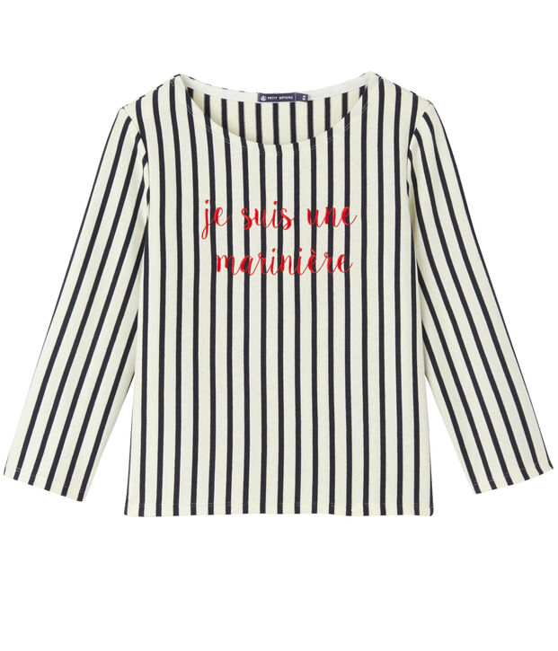 Marini&egrave;re femme courte brod&eacute;e blanc/bleu