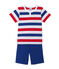 Pyjacourt garçon en jersey rayé wit ECUME/blauw SOURCE/ ECUME