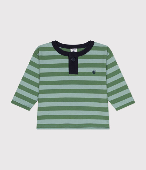 Tee-shirt manches longues en jersey fin bébé vert PALMERAIE/ PAUL