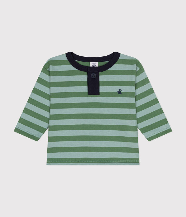 Tee-shirt manches longues en jersey fin b&eacute;b&eacute; vert/vert