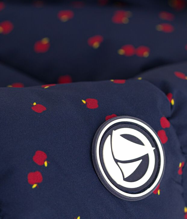 Doudoune longue enfant imprim&eacute;e bleu/multicouleur