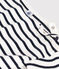Gestreept katoenen T-shirt met korte mouwen voor meisjes wit MARSHMALLOW/blauw SMOKING