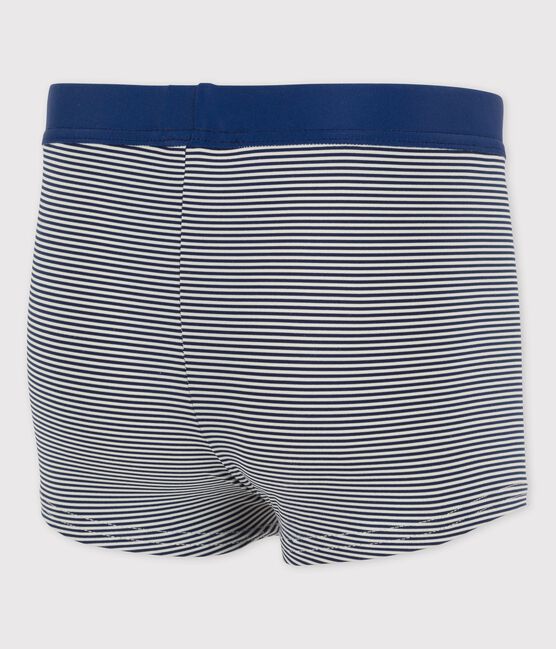 Iconisch zwempak voor jongens blauw MEDIEVAL/wit MARSHMALLOW