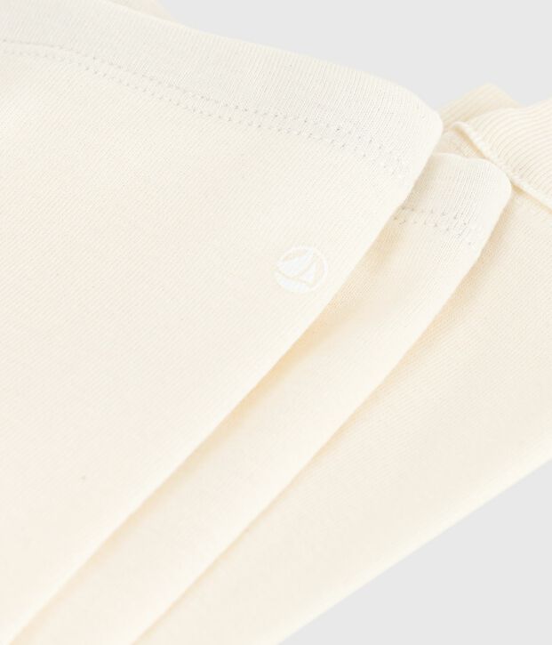 Legging b&eacute;b&eacute; en coton uni blanc cass&eacute;