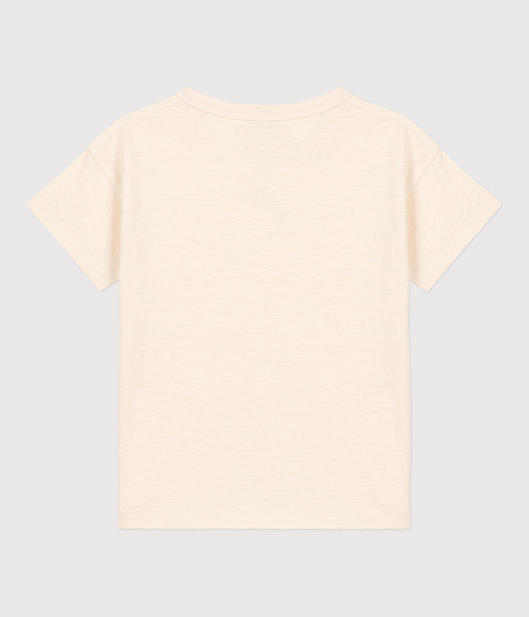 Tee-shirt manches courtes en coton enfant gar&ccedil;on &eacute;cru AVALANCHE