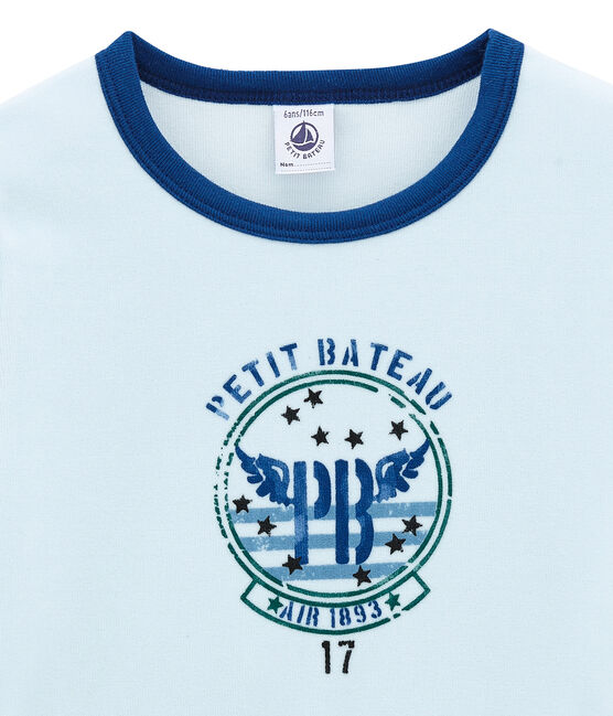 Jongenspyjama blauw LIMOGES/wit MULTICO