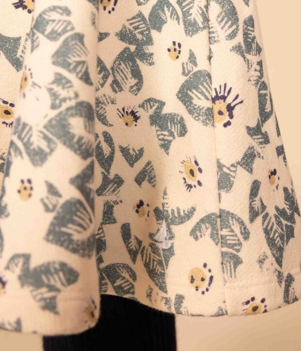 Geborstelde fleece-rok voor meisjes ecru/multicouleur