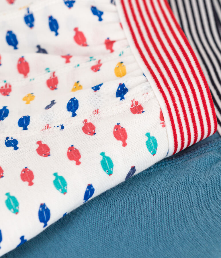 Set van 2 boxershorts voor jongens met zeedieren in katoen multicouleur
