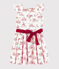 Robe manches courtes en popeline enfant fille blanc MARSHMALLOW/rouge TERKUIT