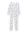 Lange unisex set van extra warme geruwde bouclébadstof wit MARSHMALLOW/blauw MAJOR