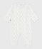 Pyjama bébé en coton ajouré sans pieds avec col imprimé fleuri blanc MARSHMALLOW/blanc MULTICO
