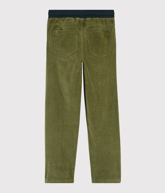 Fluwelen broek kinderen jongens groen MILITARY