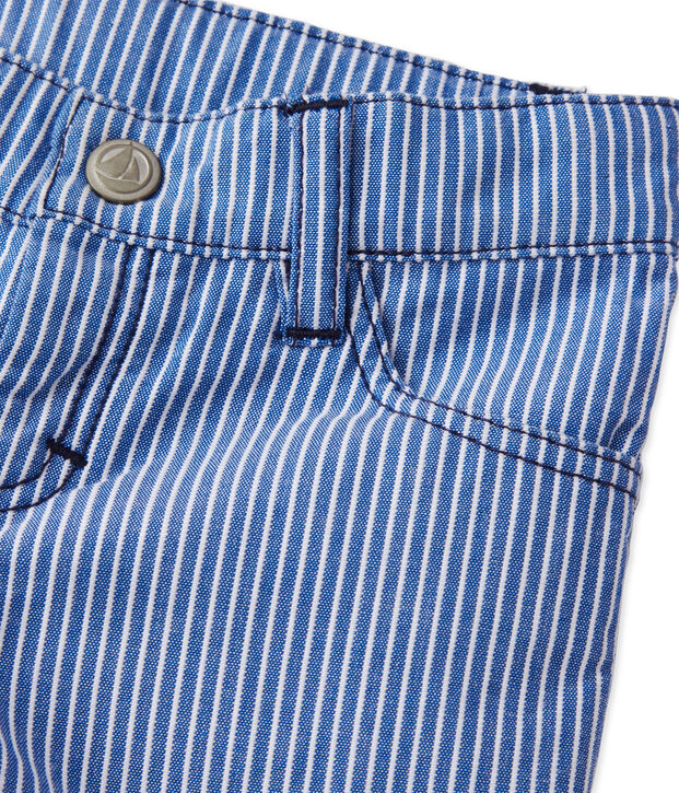 Gestreepte babybroek voor jongens blauw/wit