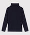 Sous-pull en coton enfant fille / garçon bleu SMOKING