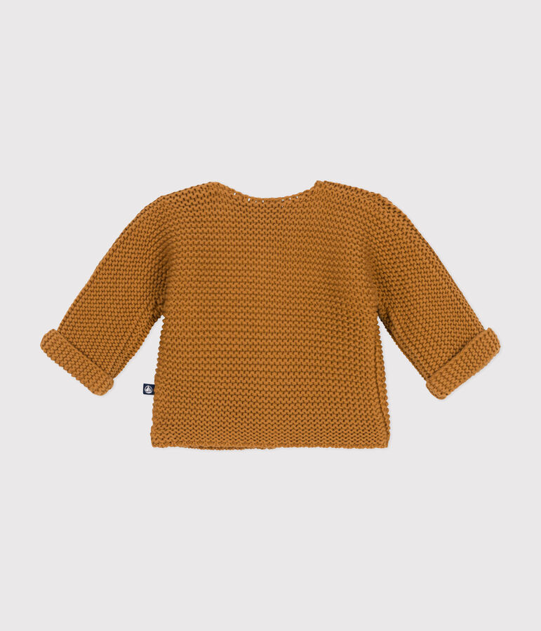 Cardigan en tricot point mousse b&eacute;b&eacute; marron CUIVRE