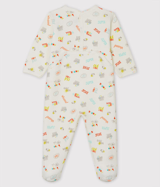 Slaappakje van molton voor baby wit MARSHMALLOW/wit MULTICO