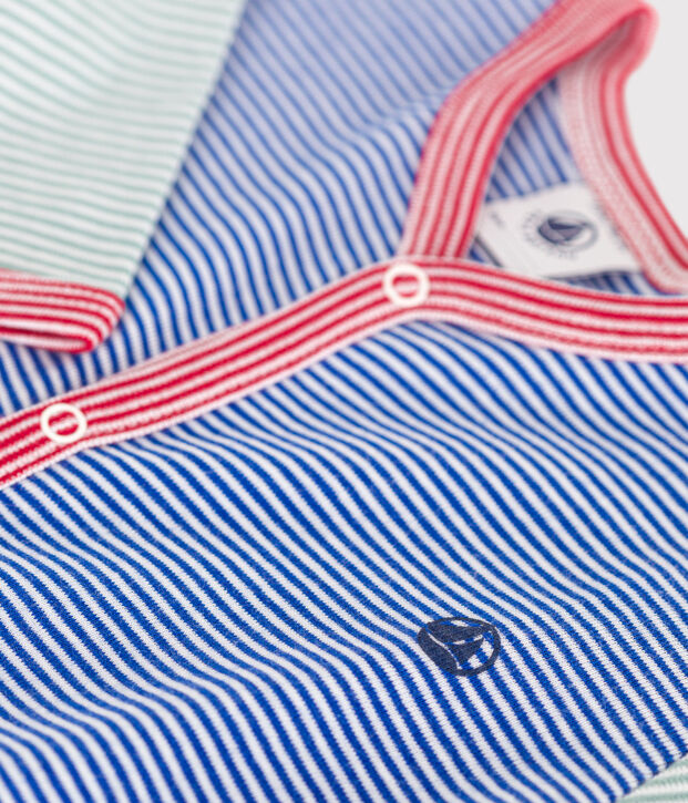 Pyjama sans pieds en coton ray&eacute; b&eacute;b&eacute; bleu/blanc