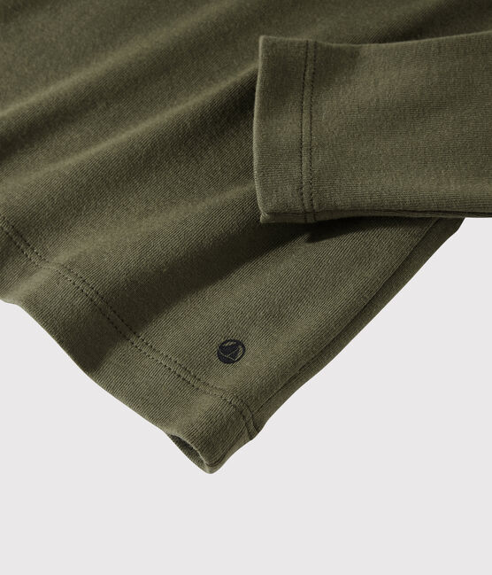 Sous-pull en coton enfant fille / garçon vert MILITARY