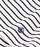 L'Iconique, gestreept katoenen T-shirt met V-hals voor dames wit MARSHMALLOW/blauw SMOKING