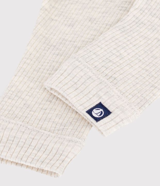 Legging b&eacute;b&eacute; en coton uni beige chin&eacute;