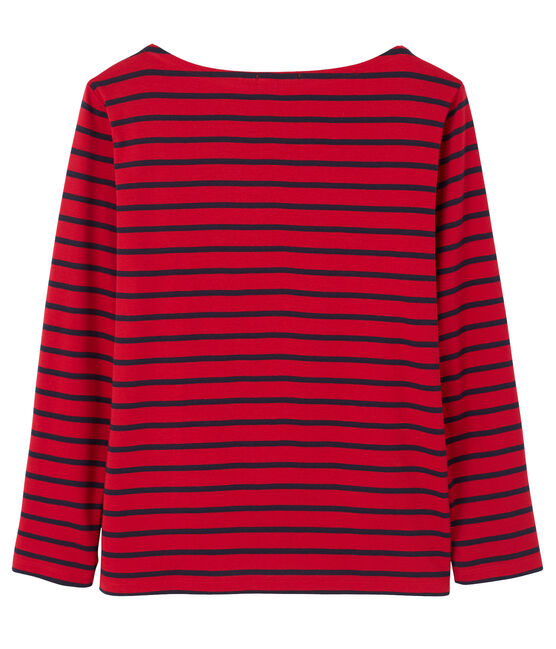 Gestreept uniseks T-shirt rood MARS/blauw SMOKING
