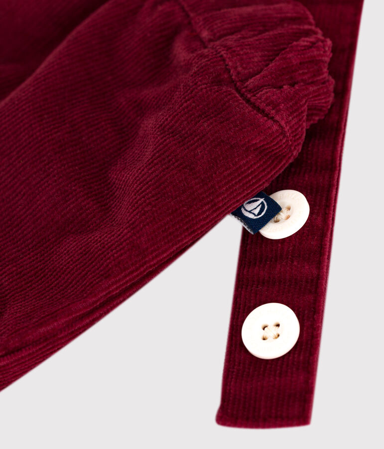 Effen fluwelen short met bretels voor baby's rood