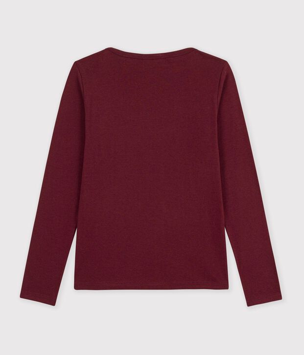 Katoenen T-shirt met iets wijdere halslijn en lange mouwen voor dames TRUFFE